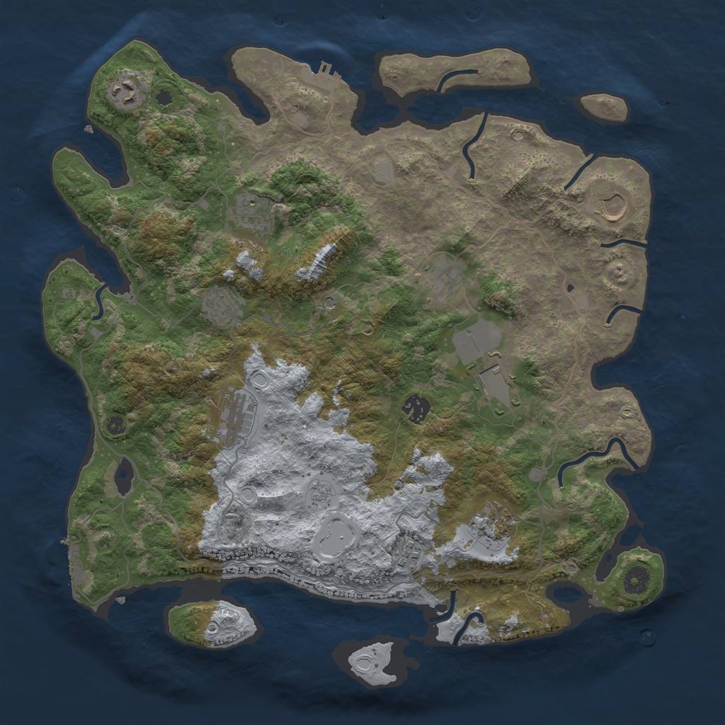 Rust Map: Procedural Map, Size: 4000, Seed: 1945364206, 19 Monuments
