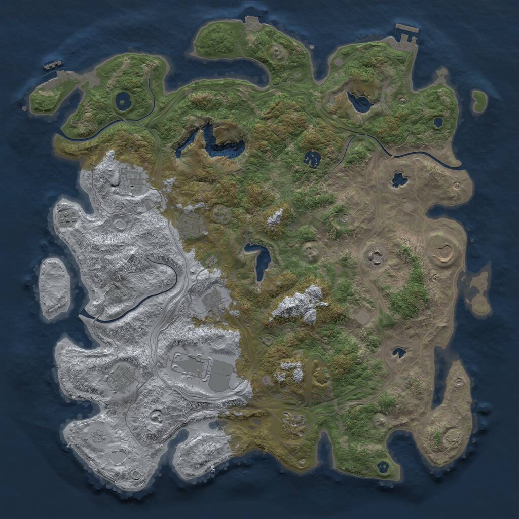 Rust Map: Procedural Map, Size: 4500, Seed: 2123819145, 16 Monuments