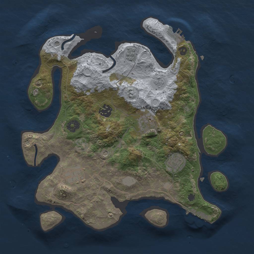Rust Map: Procedural Map, Size: 3000, Seed: 666333666, 12 Monuments