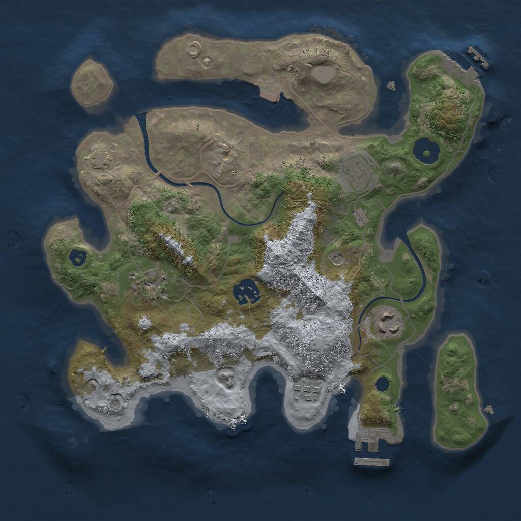Rust Map: Procedural Map, Size: 3000, Seed: 145704819, 10 Monuments
