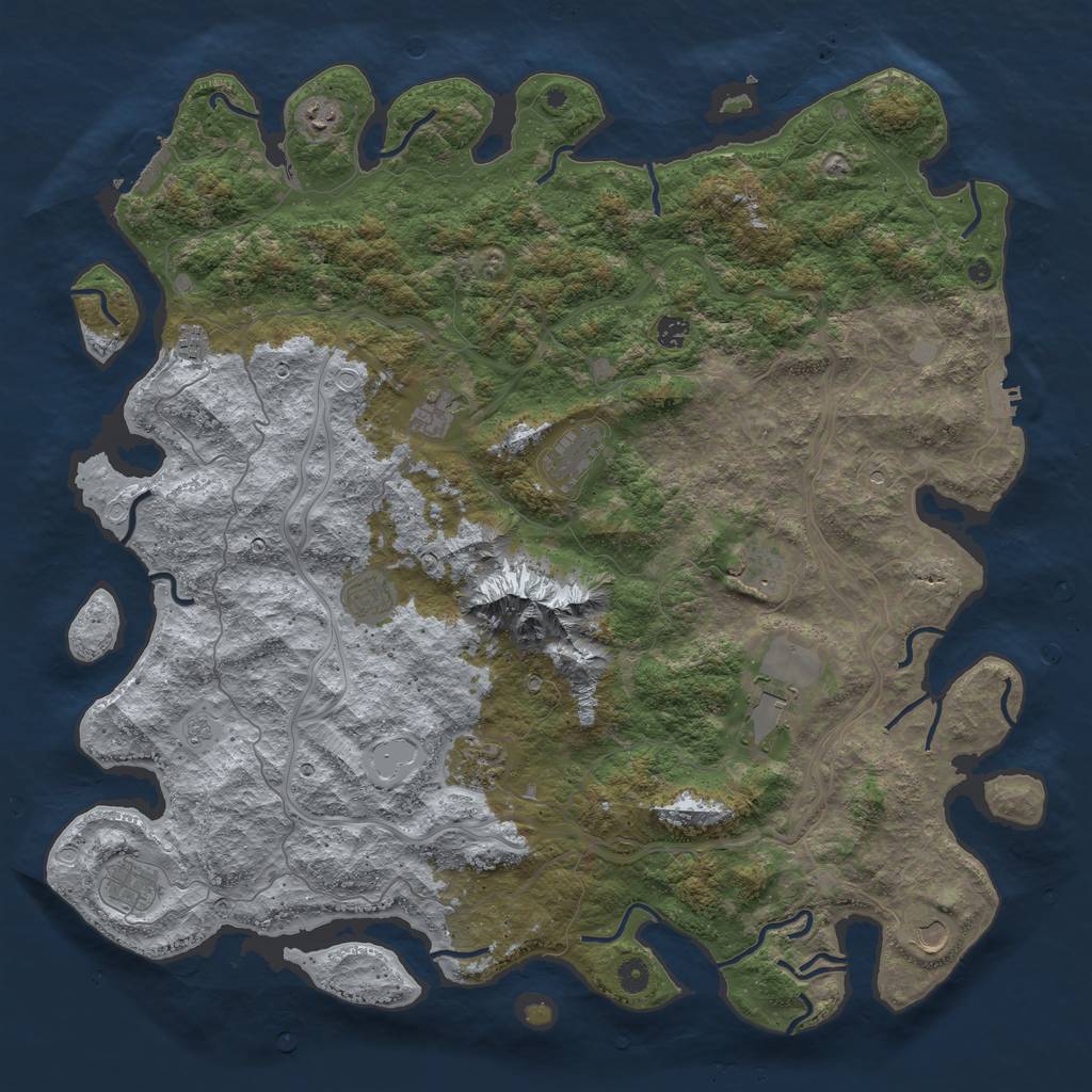 Rust Map: Procedural Map, Size: 5000, Seed: 1833687683, 20 Monuments
