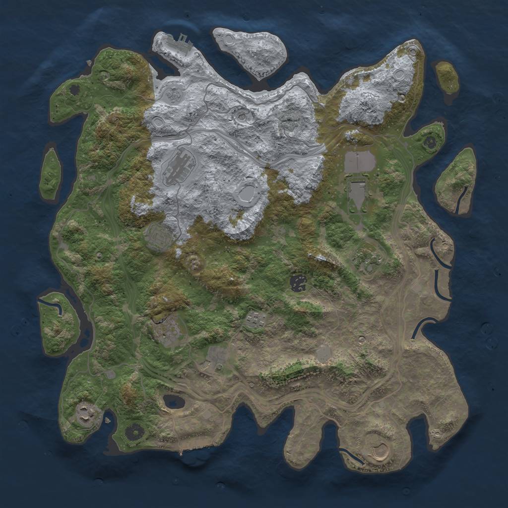 Rust Map: Procedural Map, Size: 4250, Seed: 513280577, 17 Monuments