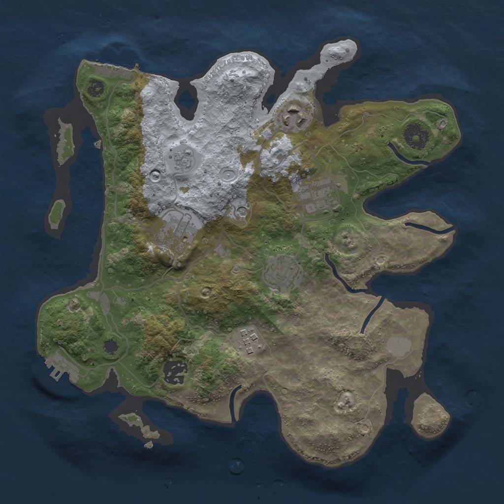 Rust Map: Procedural Map, Size: 3000, Seed: 3895743, 15 Monuments