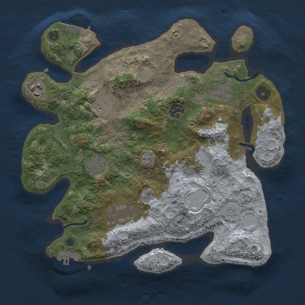 Rust Map: Procedural Map, Size: 3200, Seed: 1979068328, 16 Monuments