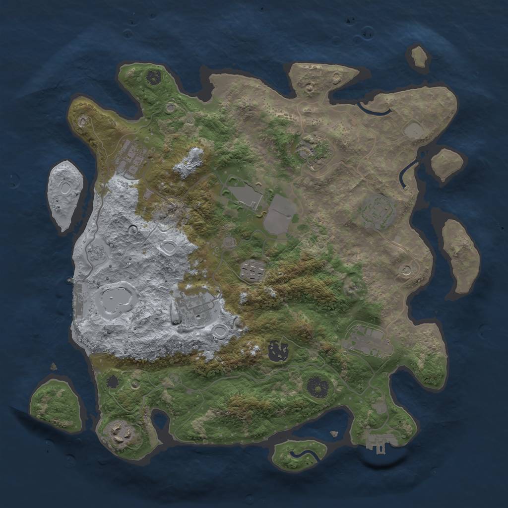 Rust Map: Procedural Map, Size: 3500, Seed: 1420980579, 18 Monuments