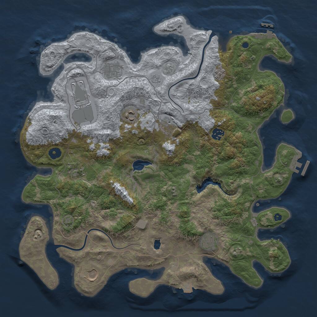 Rust Map: Procedural Map, Size: 4000, Seed: 1434565639, 14 Monuments