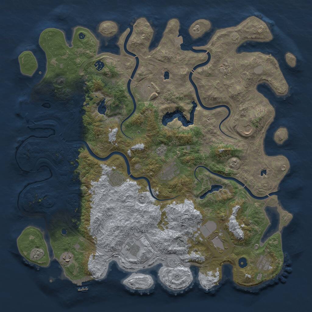 Rust Map: Procedural Map, Size: 4800, Seed: 1670104618, 17 Monuments