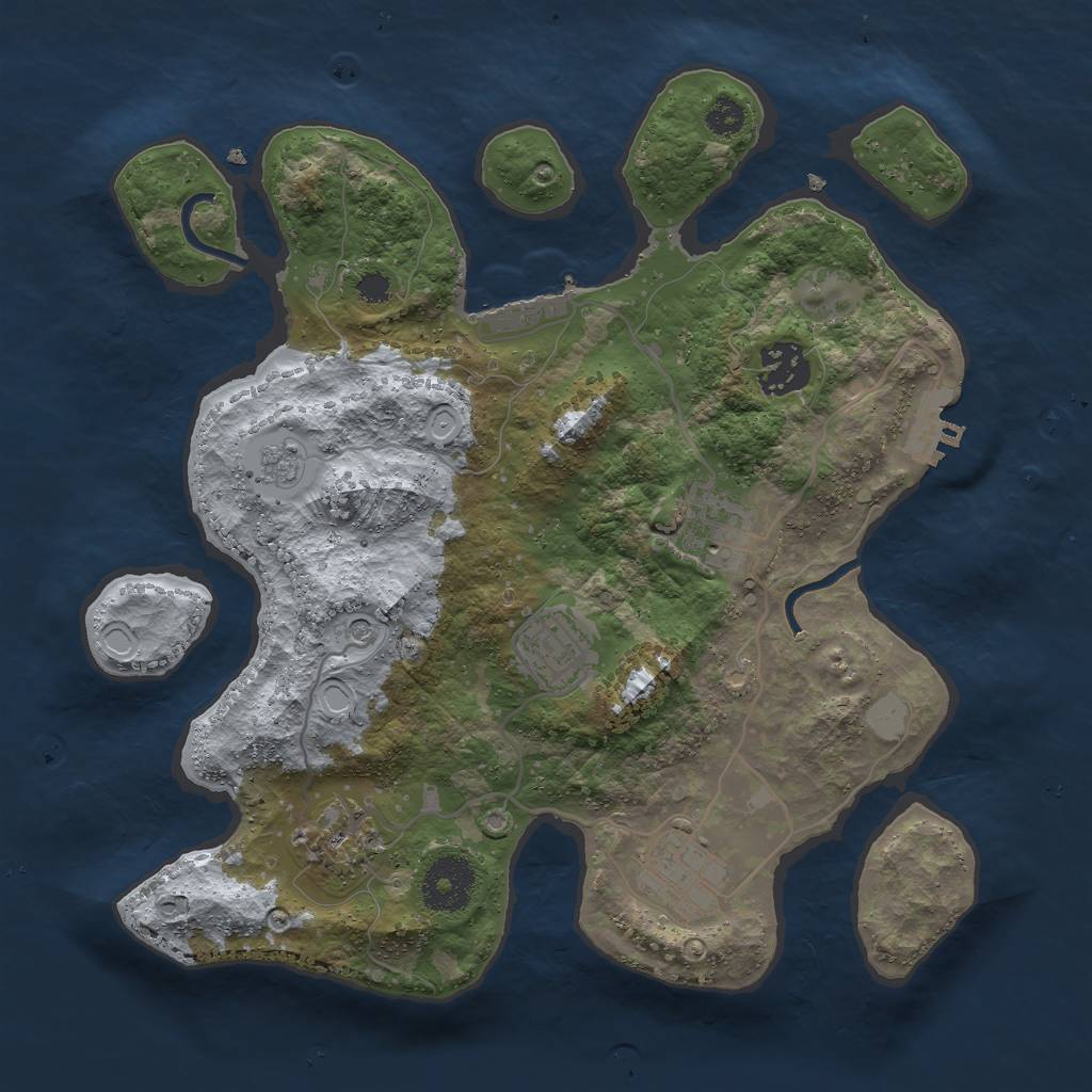 Rust Map: Procedural Map, Size: 3000, Seed: 1441416937, 14 Monuments