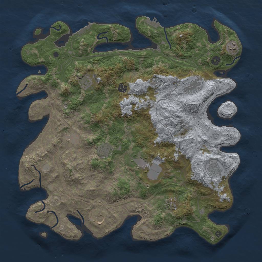 Rust Map: Procedural Map, Size: 4250, Seed: 511934960, 20 Monuments