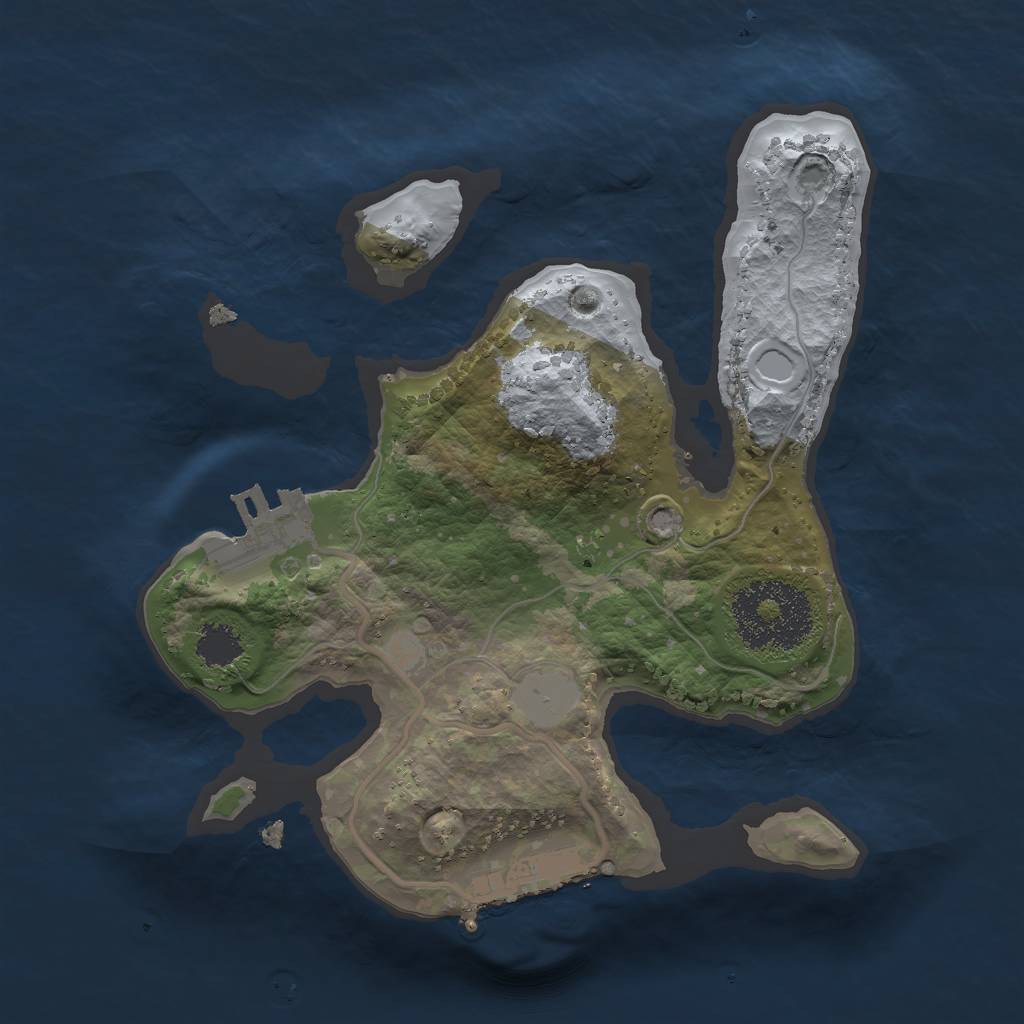 Rust Map: Procedural Map, Size: 2000, Seed: 1323, 7 Monuments