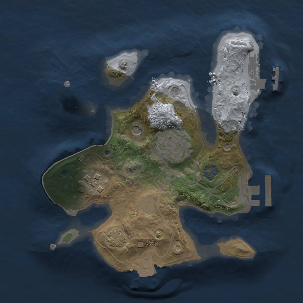 Rust Map: Procedural Map, Size: 2000, Seed: 1323, 9 Monuments