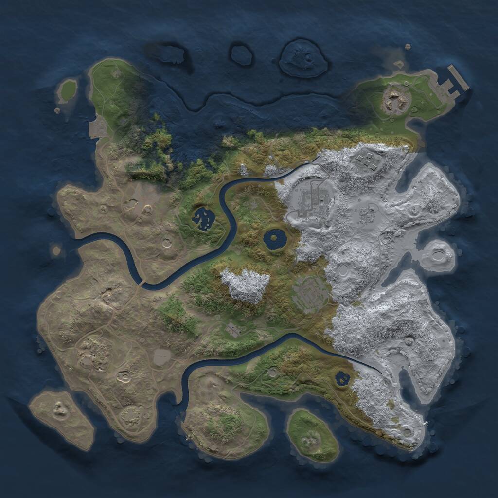 Rust Map: Procedural Map, Size: 3400, Seed: 1725159574, 12 Monuments