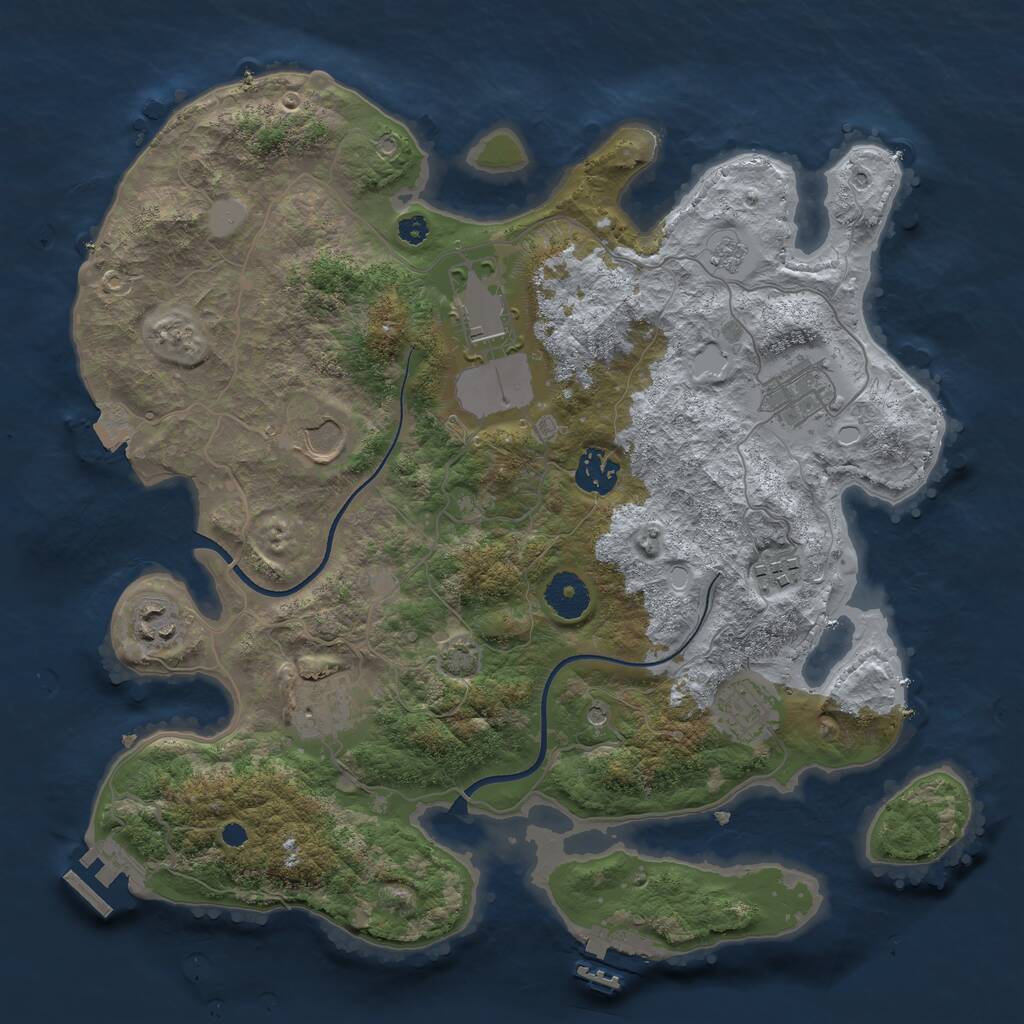 Rust Map: Procedural Map, Size: 3500, Seed: 89297605, 14 Monuments