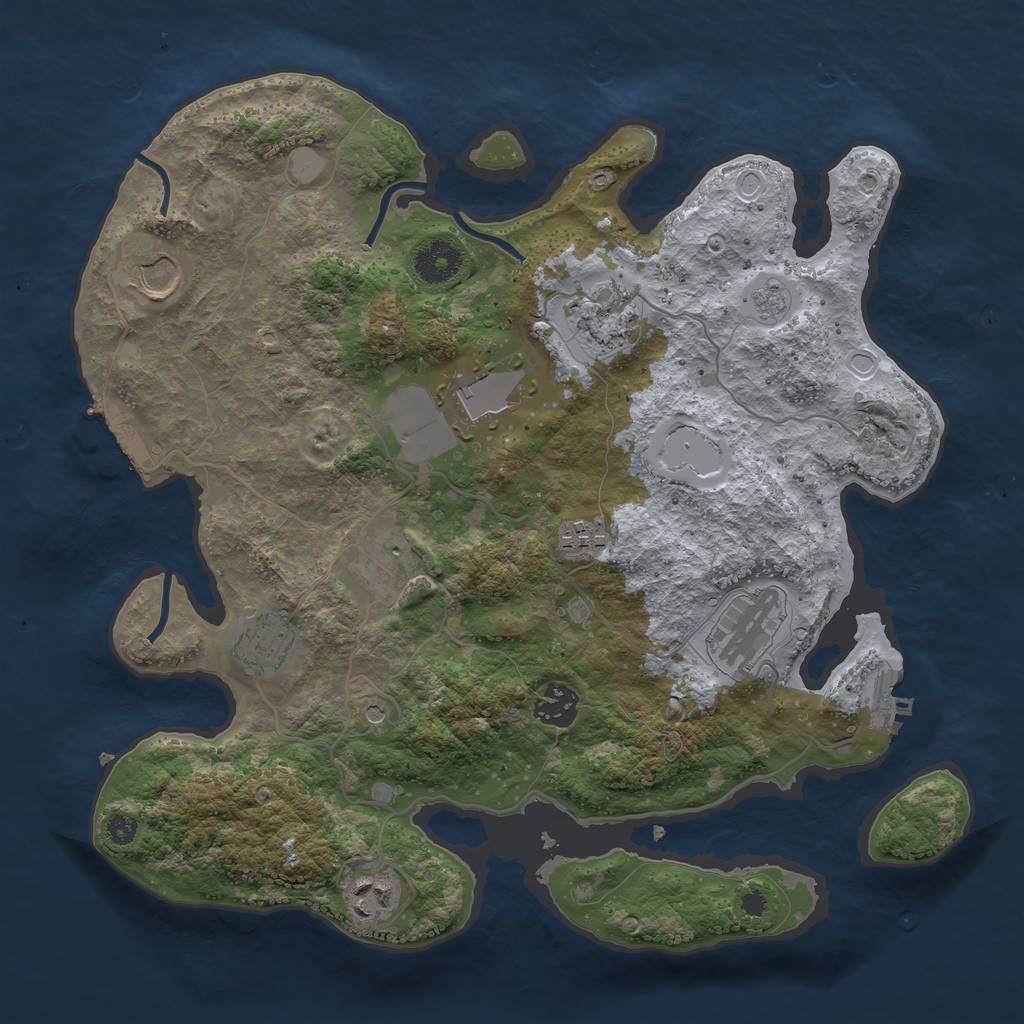 Rust Map: Procedural Map, Size: 3500, Seed: 89297605, 16 Monuments