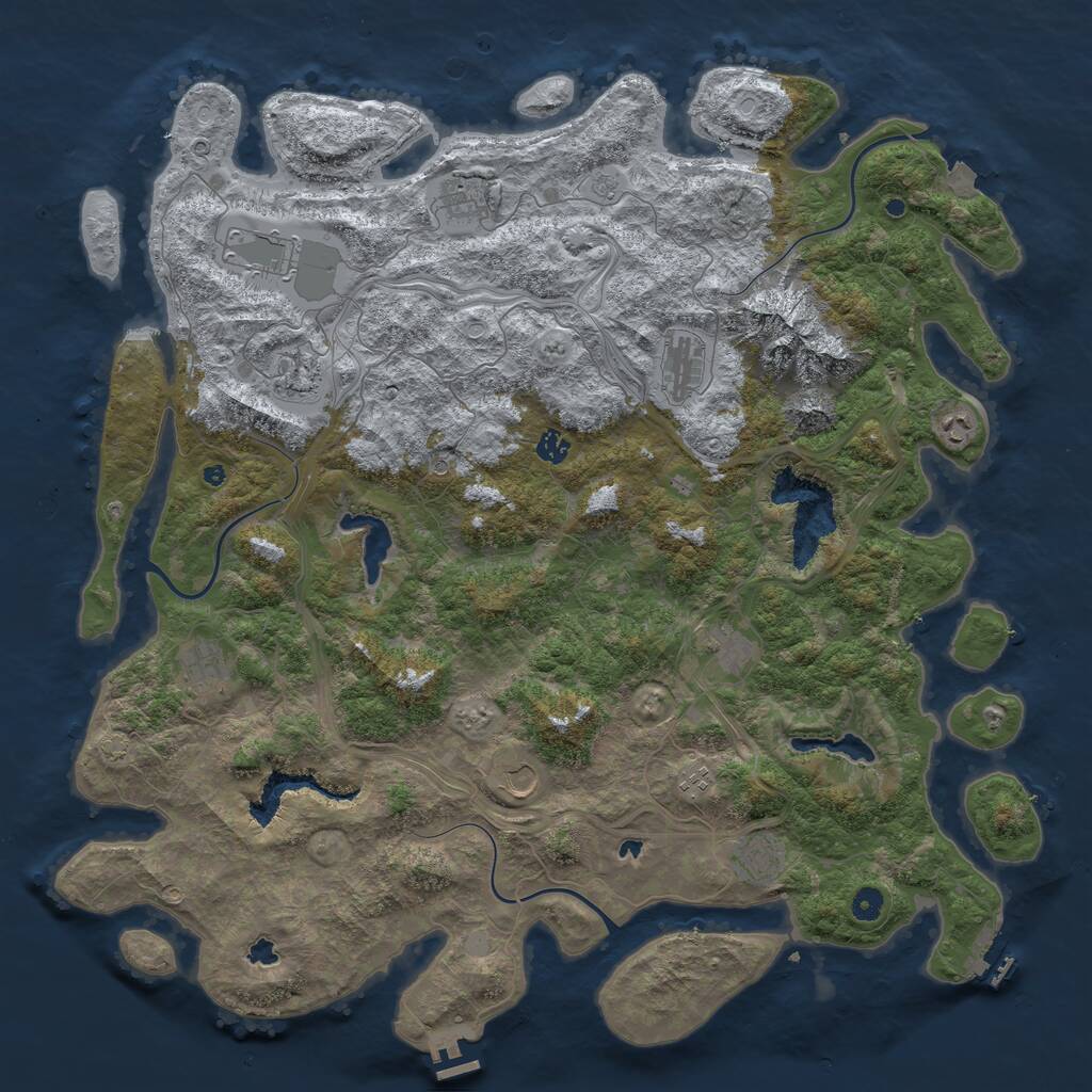 Rust Map: Procedural Map, Size: 5000, Seed: 477202782, 17 Monuments