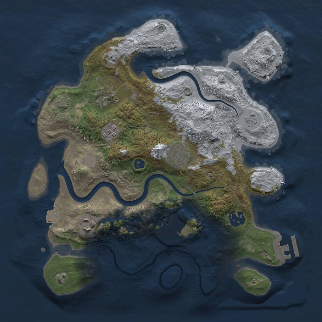 Rust Map: Procedural Map, Size: 3000, Seed: 1279343526, 11 Monuments