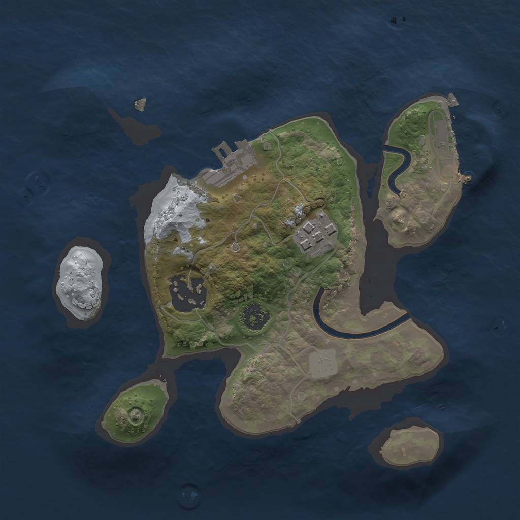 Rust Map: Procedural Map, Size: 2000, Seed: 1973923, 9 Monuments