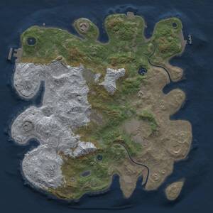 Thumbnail Rust Map: Procedural Map, Size: 3750, Seed: 27, 15 Monuments