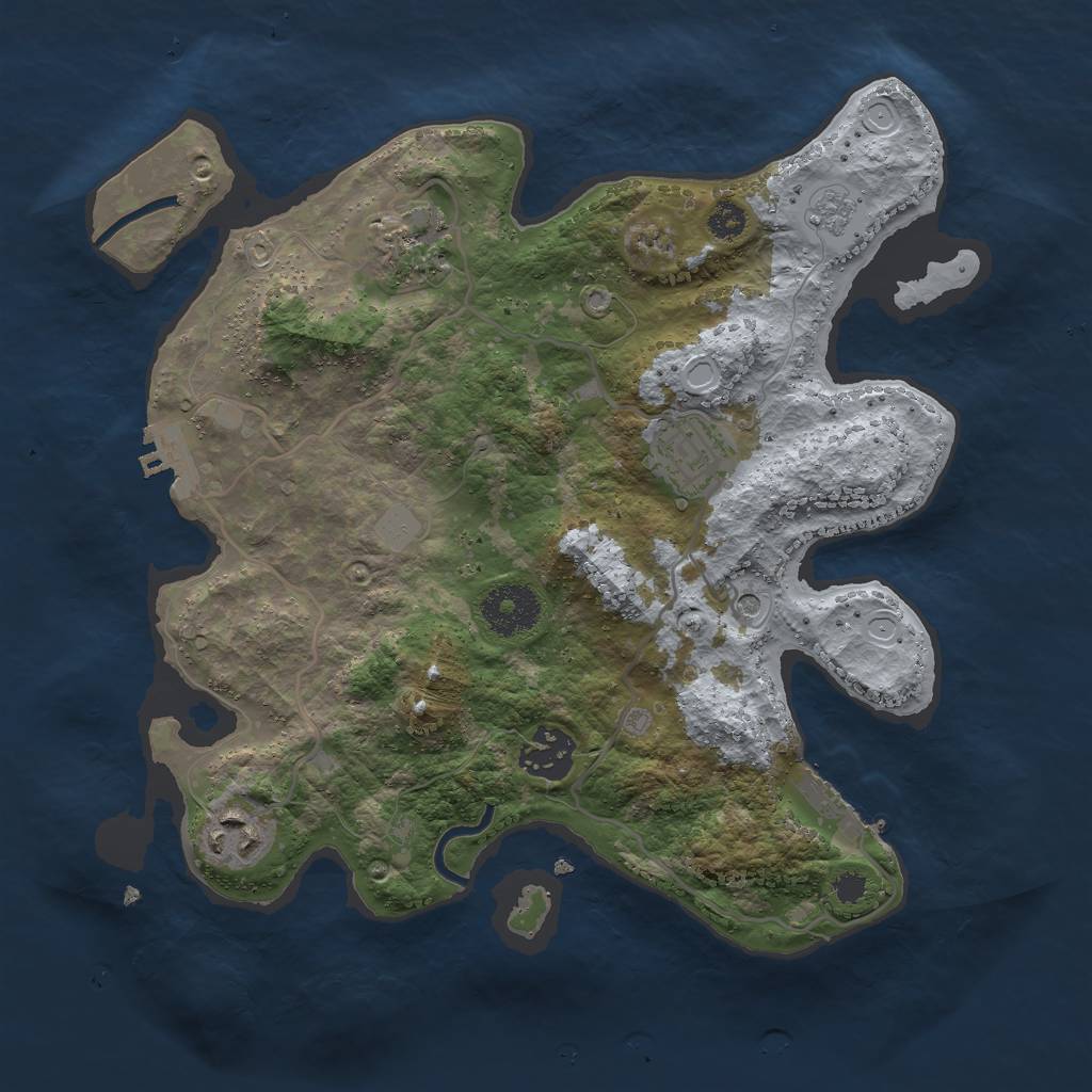Rust Map: Procedural Map, Size: 3000, Seed: 83711, 13 Monuments