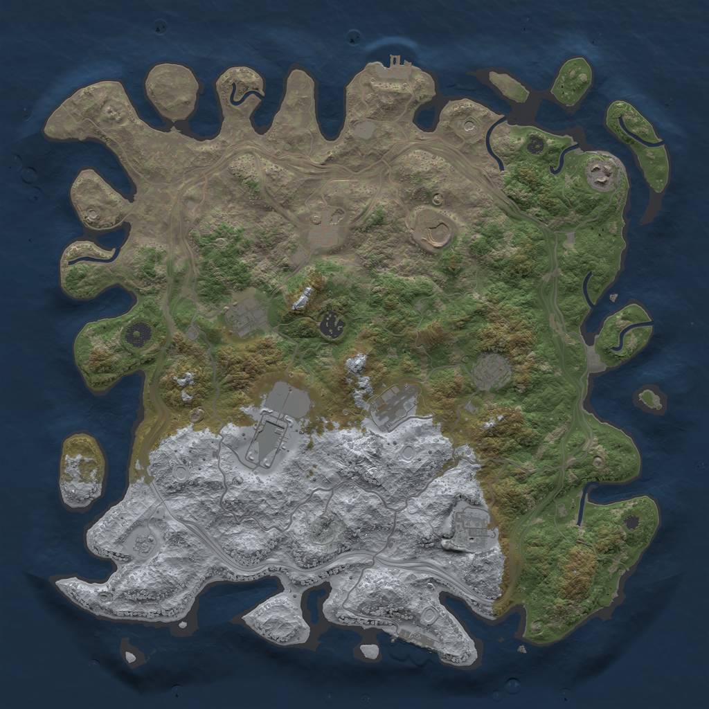Rust Map: Procedural Map, Size: 4300, Seed: 22012023, 18 Monuments