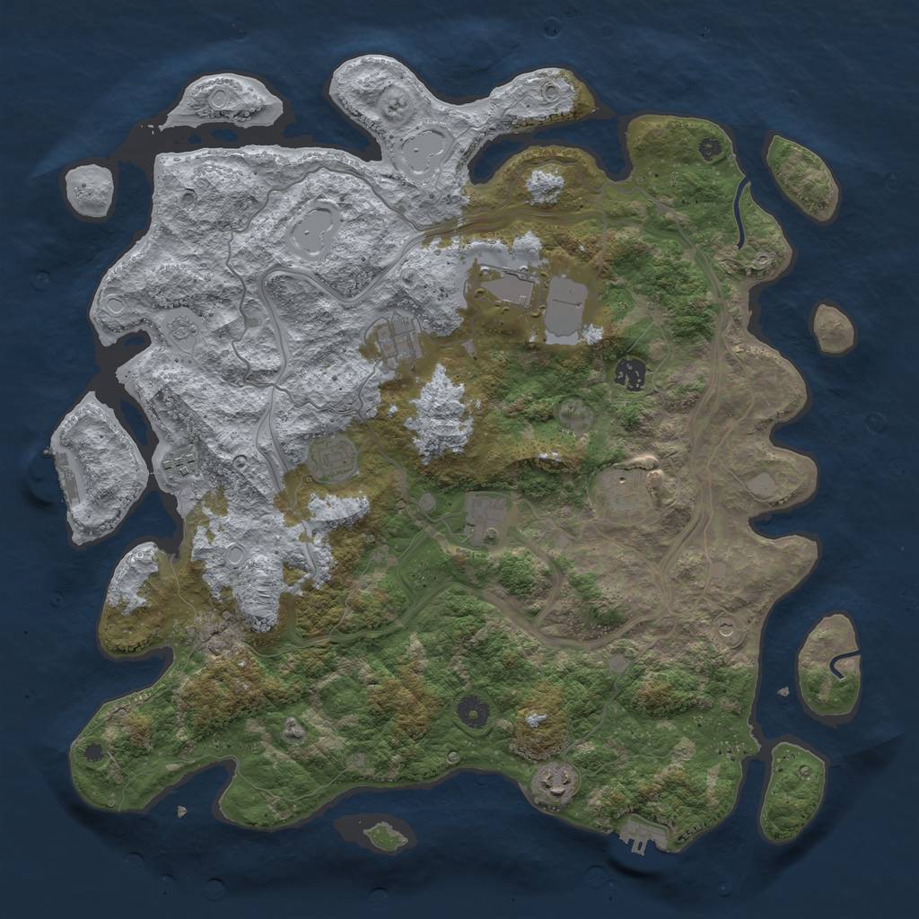 Rust Map: Procedural Map, Size: 4250, Seed: 532337161, 17 Monuments