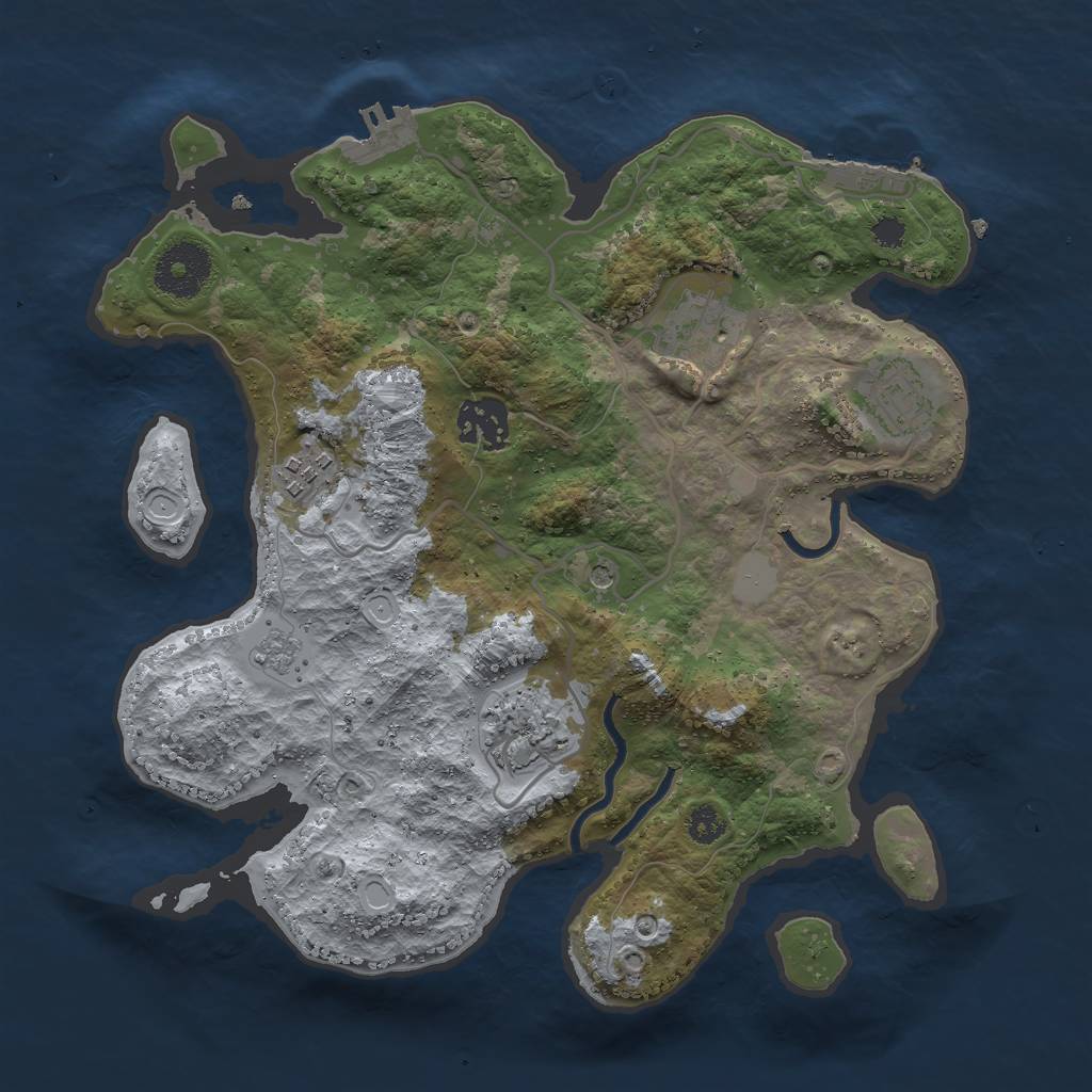 Rust Map: Procedural Map, Size: 3000, Seed: 94884, 12 Monuments
