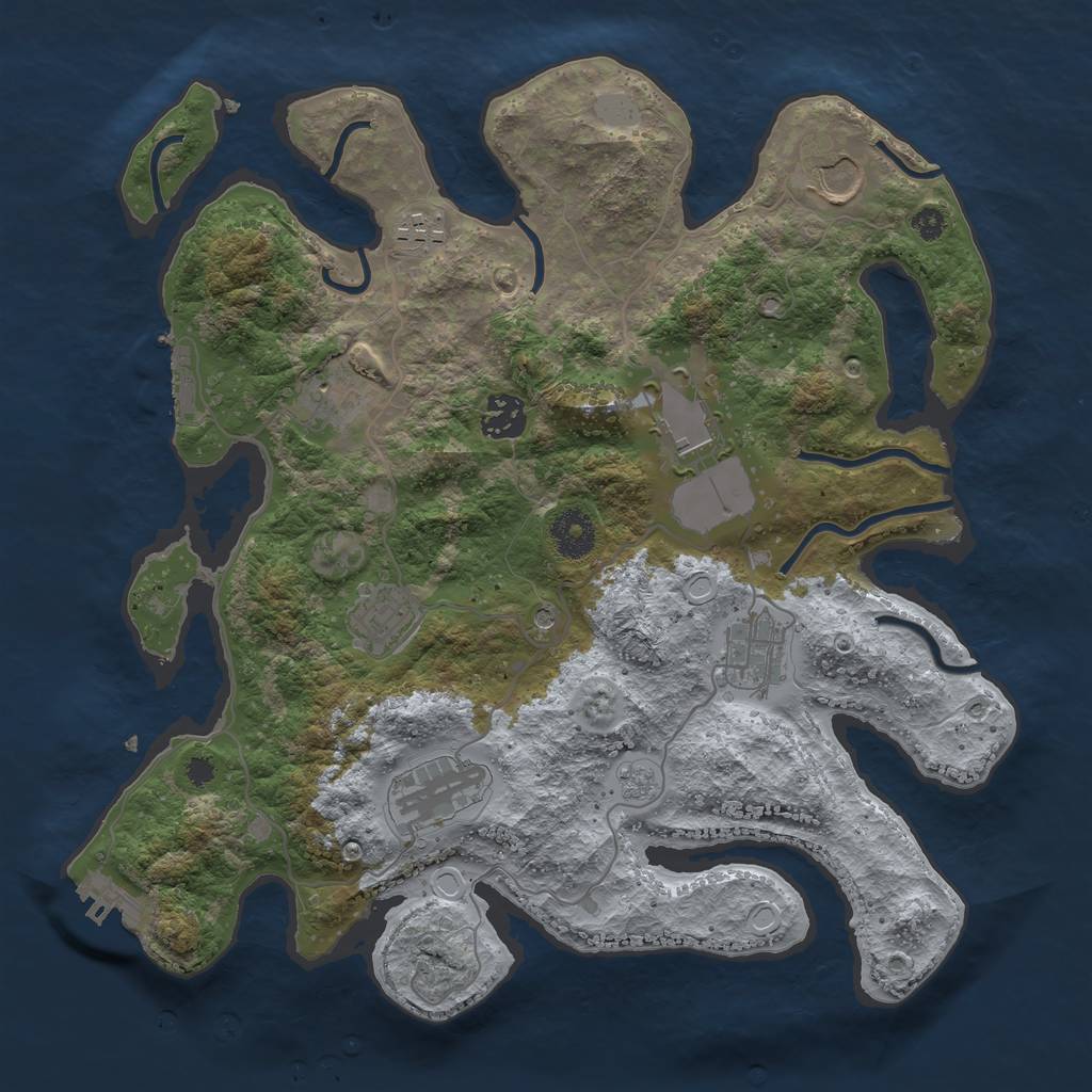 Rust Map: Procedural Map, Size: 3500, Seed: 567883322, 17 Monuments