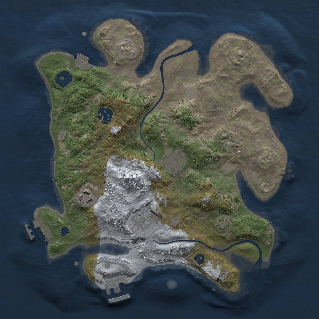 Rust Map: Procedural Map, Size: 3000, Seed: 4039728, 10 Monuments