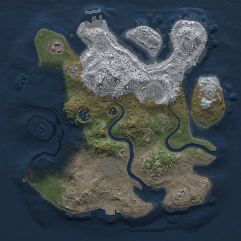 Rust Map: Procedural Map, Size: 3000, Seed: 83582, 11 Monuments