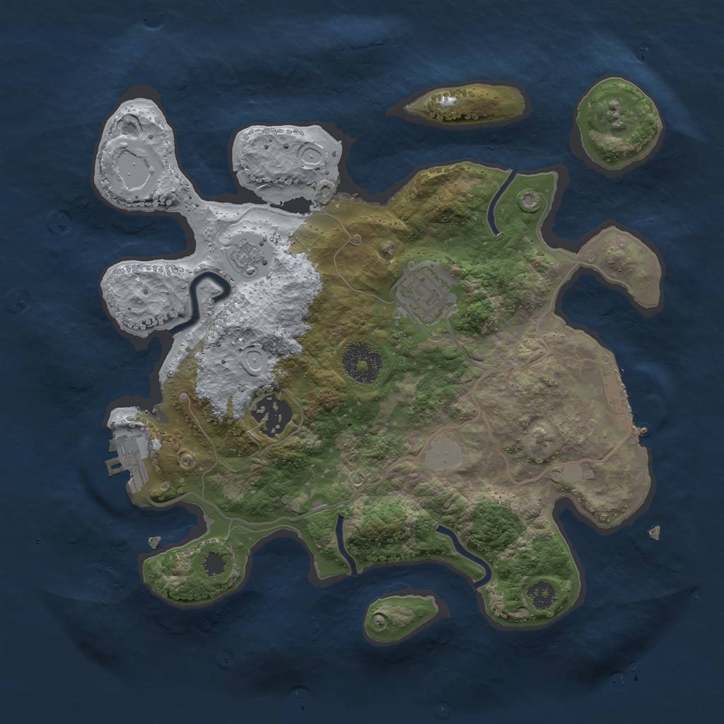 Rust Map: Procedural Map, Size: 2750, Seed: 5678, 8 Monuments