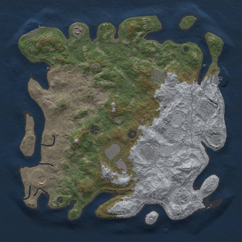 Rust Map: Procedural Map, Size: 4027, Seed: 20000, 18 Monuments