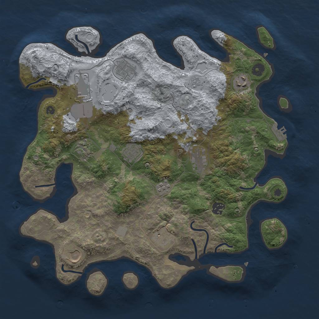 Rust Map: Procedural Map, Size: 3750, Seed: 13820, 18 Monuments