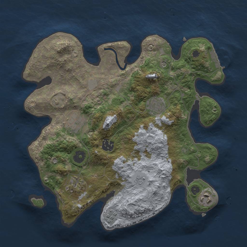 Rust Map: Procedural Map, Size: 3000, Seed: 1172578983, 14 Monuments