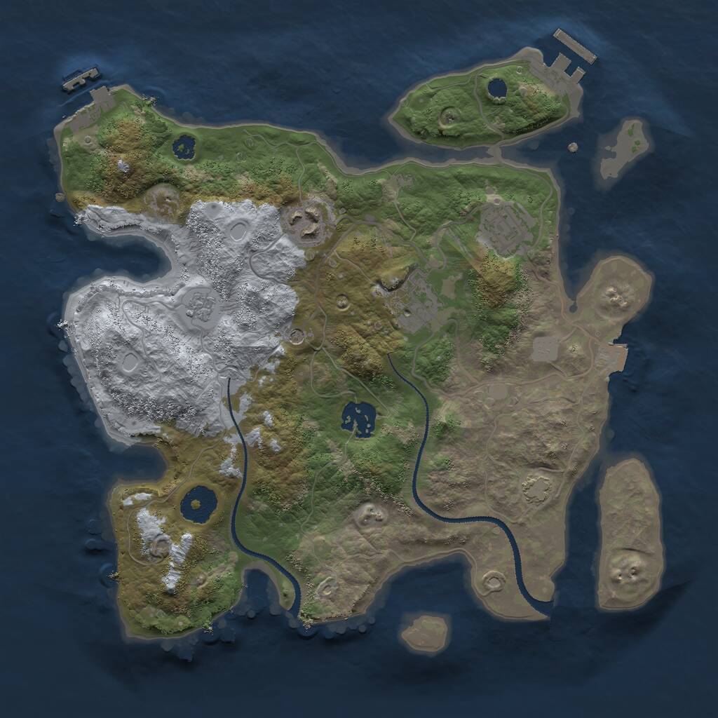 Rust Map: Procedural Map, Size: 3000, Seed: 850314411, 10 Monuments