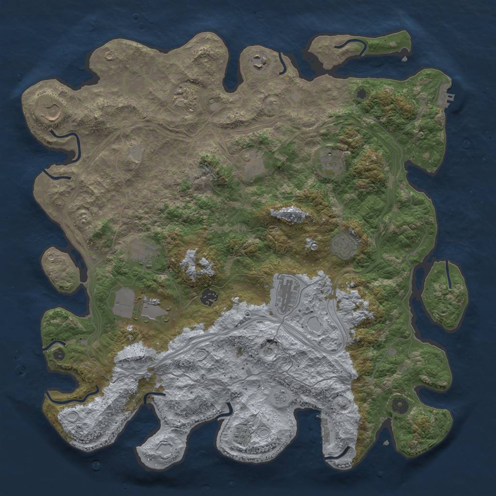 Rust Map: Procedural Map, Size: 4467, Seed: 1000000, 20 Monuments