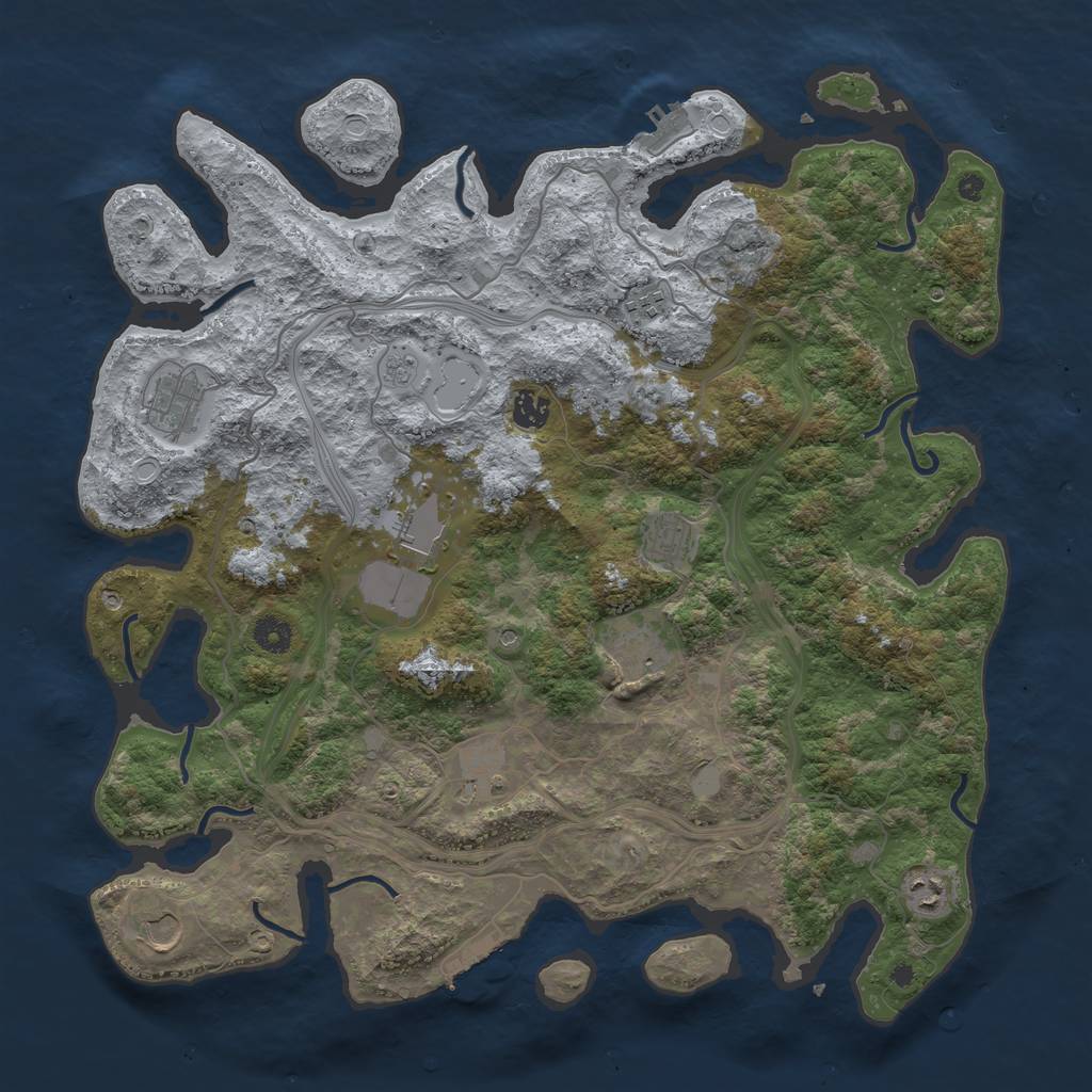 Rust Map: Procedural Map, Size: 4250, Seed: 183370120, 18 Monuments
