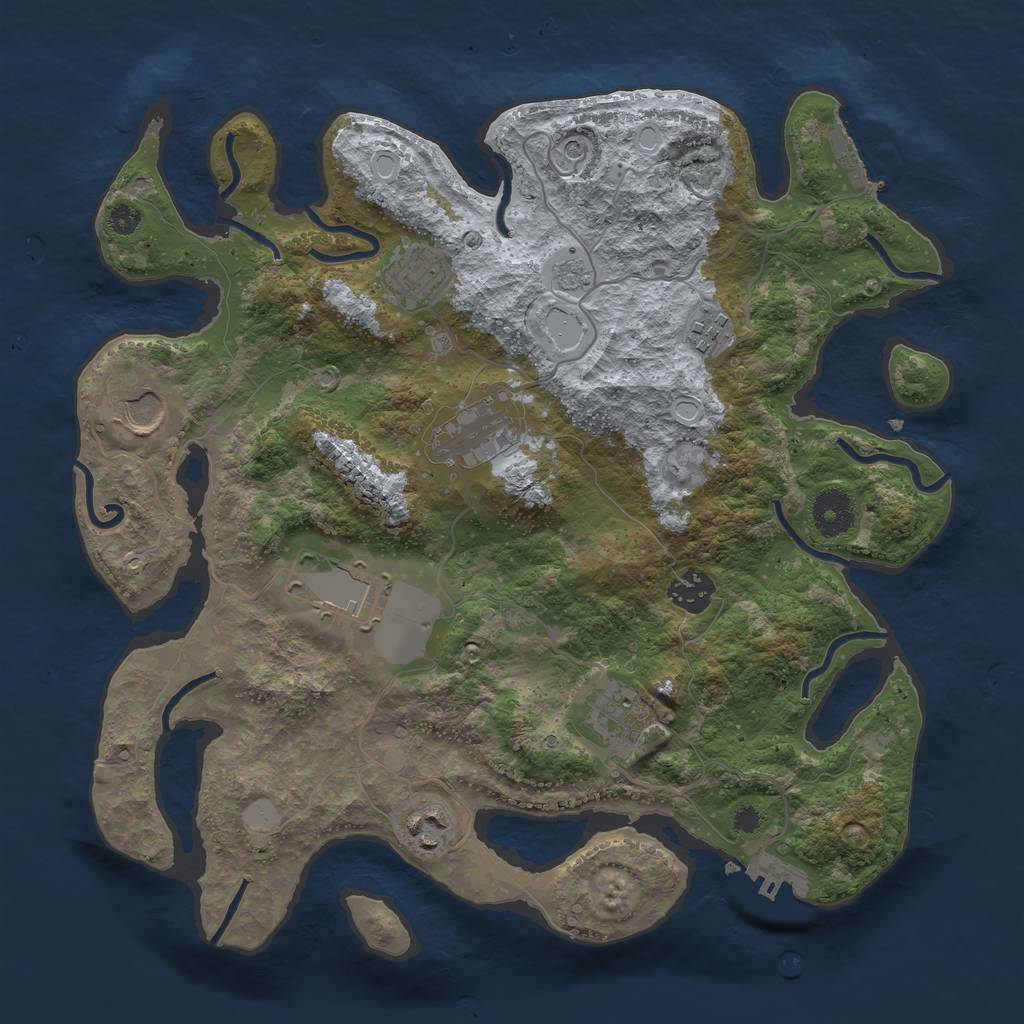 Rust Map: Procedural Map, Size: 3500, Seed: 1723427599, 17 Monuments