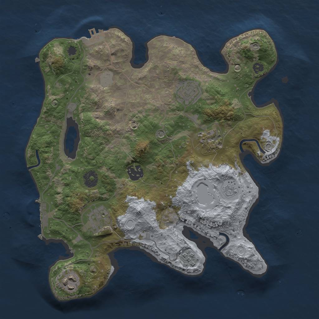 Rust Map: Procedural Map, Size: 3000, Seed: 6436433, 15 Monuments