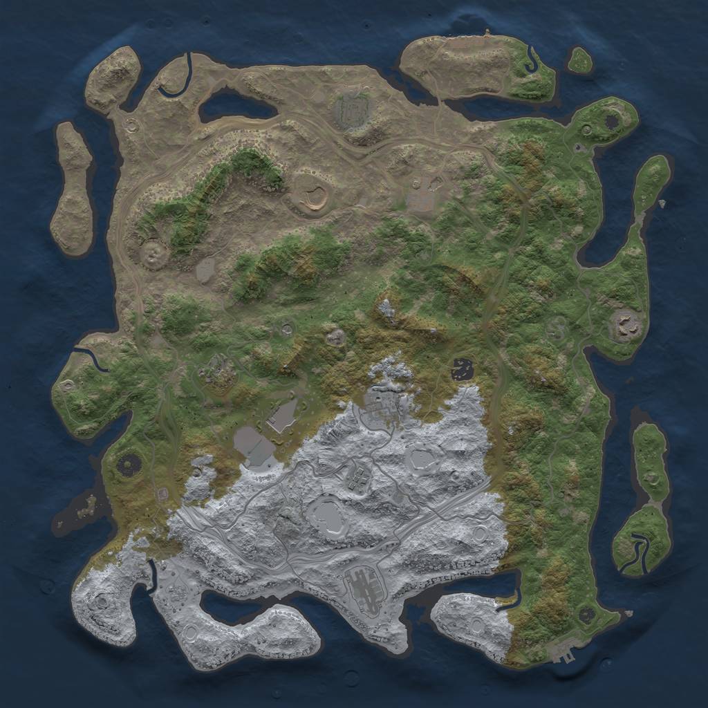 Rust Map: Procedural Map, Size: 4500, Seed: 43000, 19 Monuments