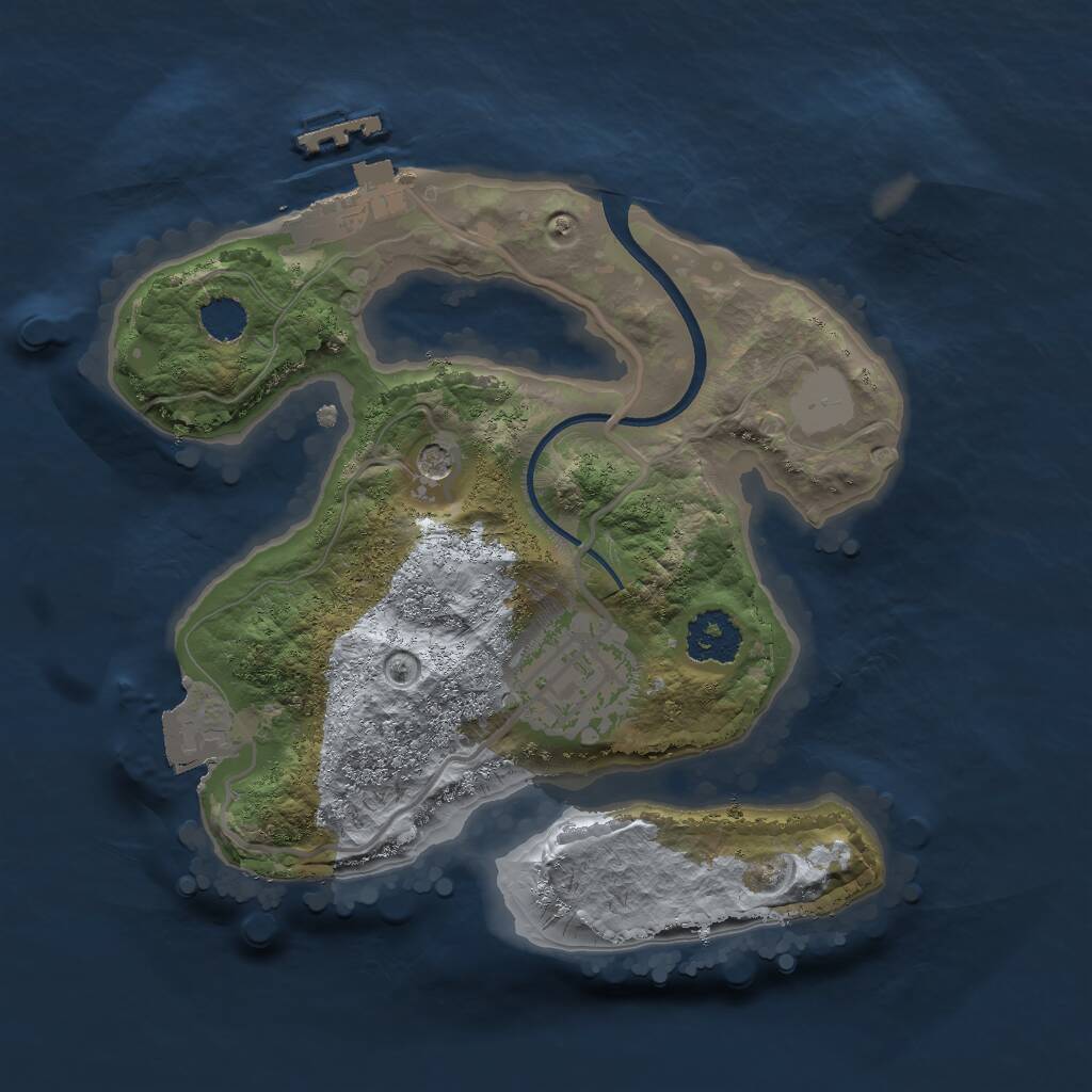 Rust Map: Procedural Map, Size: 2000, Seed: 2787, 4 Monuments