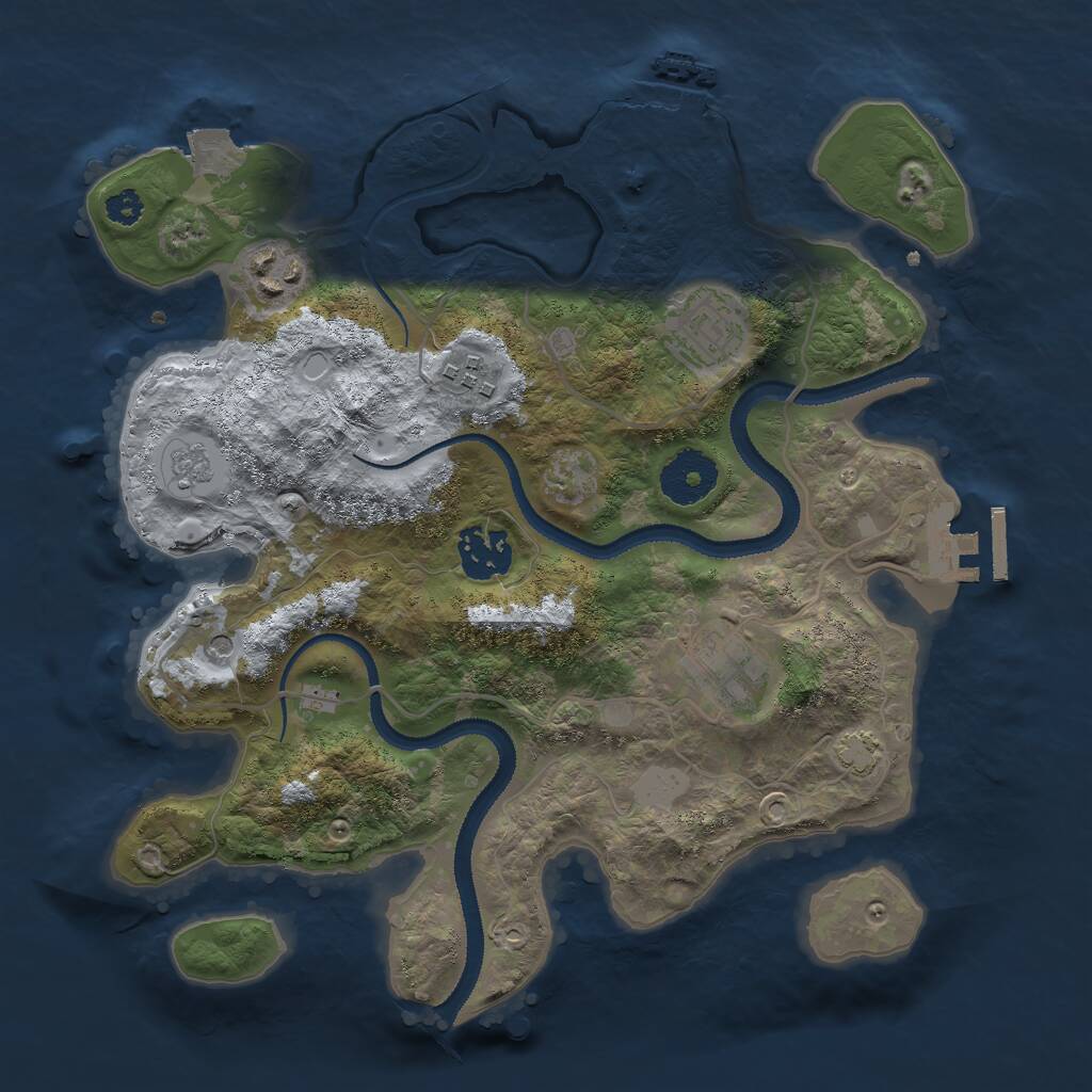 Rust Map: Procedural Map, Size: 3000, Seed: 14796742, 11 Monuments