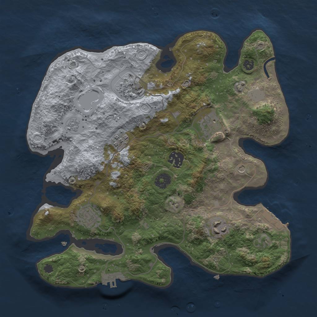 Rust Map: Procedural Map, Size: 3000, Seed: 1109, 15 Monuments