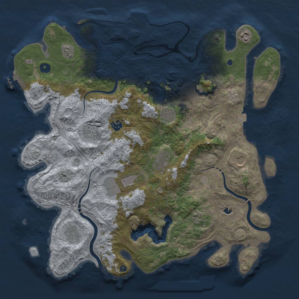 Rust Map: Procedural Map, Size: 4250, Seed: 1151950688, 17 Monuments