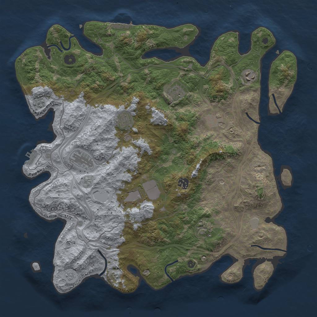 Rust Map: Procedural Map, Size: 4250, Seed: 1151950688, 18 Monuments