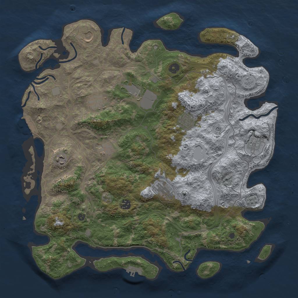 Rust Map: Procedural Map, Size: 4250, Seed: 1435308989, 19 Monuments