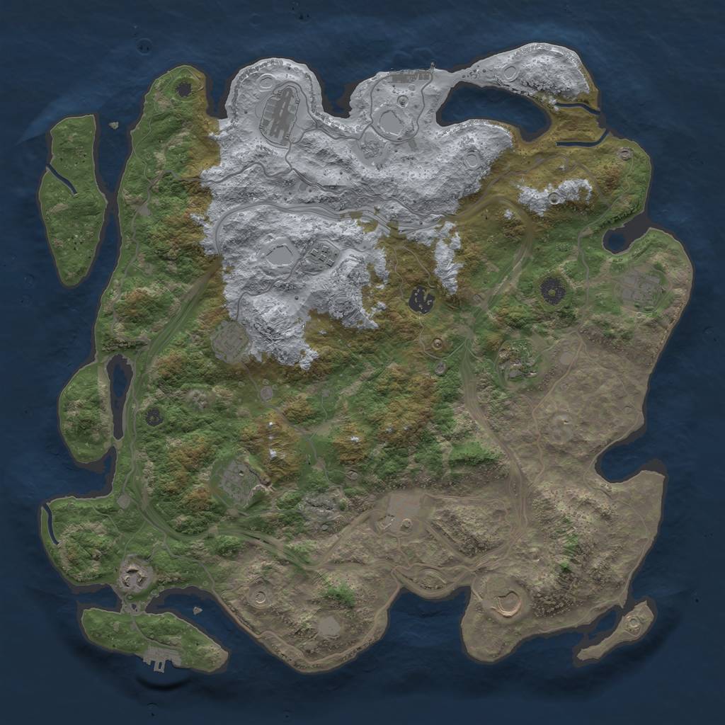Rust Map: Procedural Map, Size: 4250, Seed: 352154, 19 Monuments
