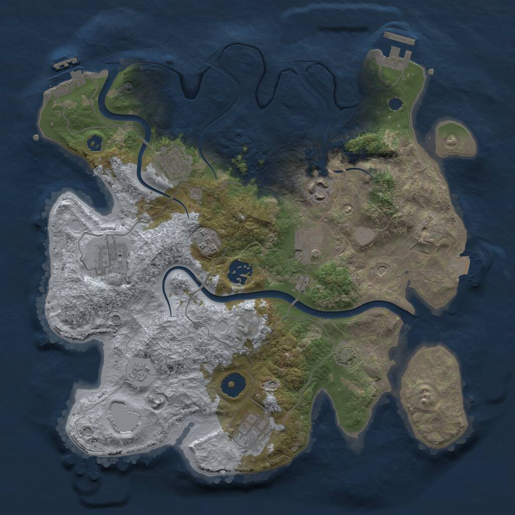 Rust Map: Procedural Map, Size: 3250, Seed: 1531906396, 13 Monuments