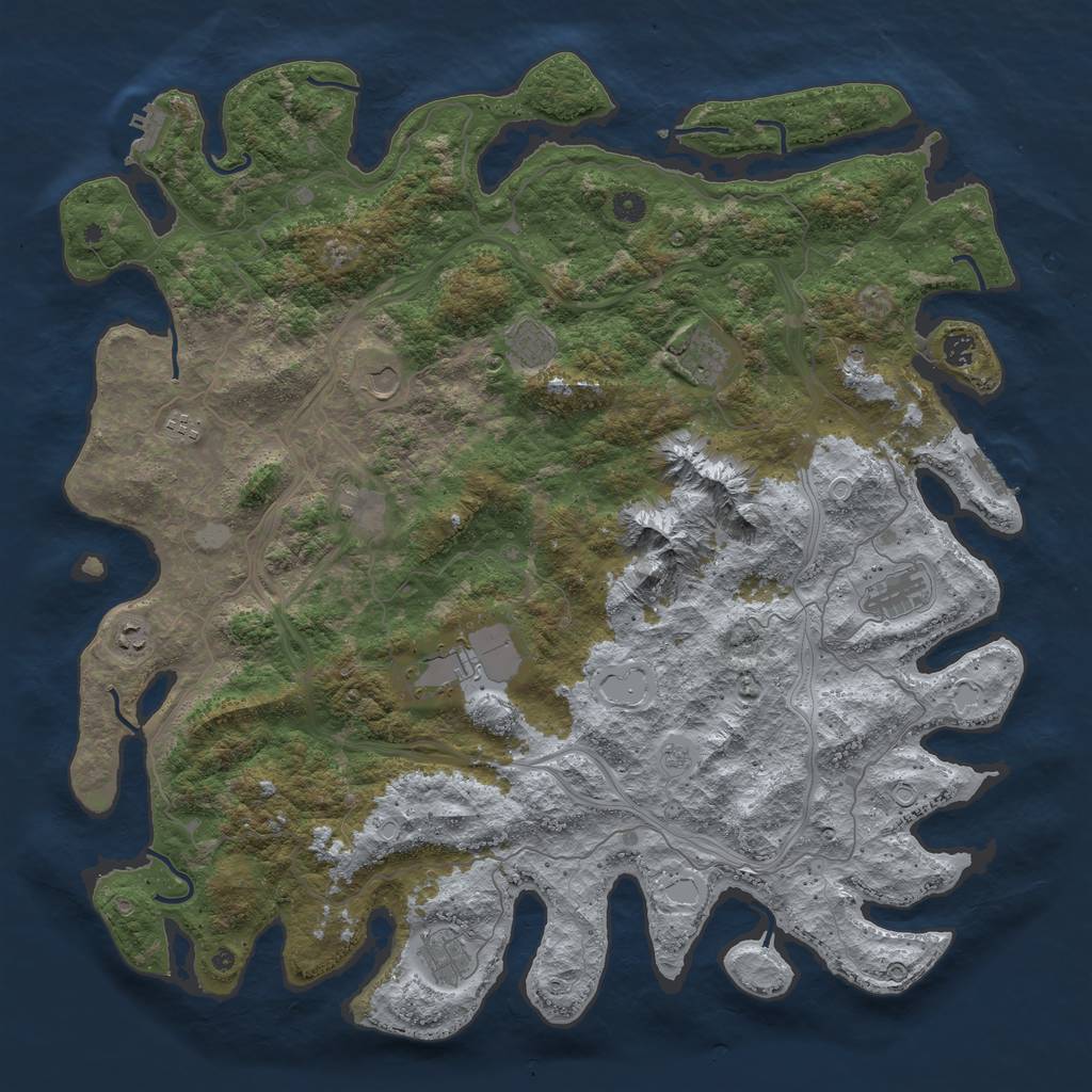 Rust Map: Procedural Map, Size: 5000, Seed: 652387832, 19 Monuments