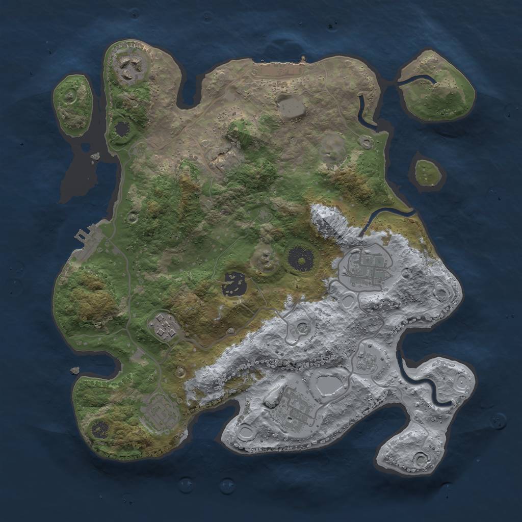Rust Map: Procedural Map, Size: 3050, Seed: 26290, 15 Monuments