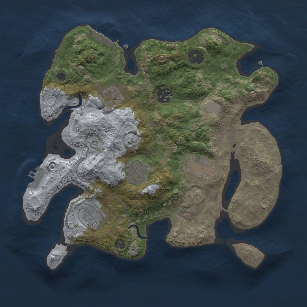 Rust Map: Procedural Map, Size: 3000, Seed: 1855004870, 11 Monuments
